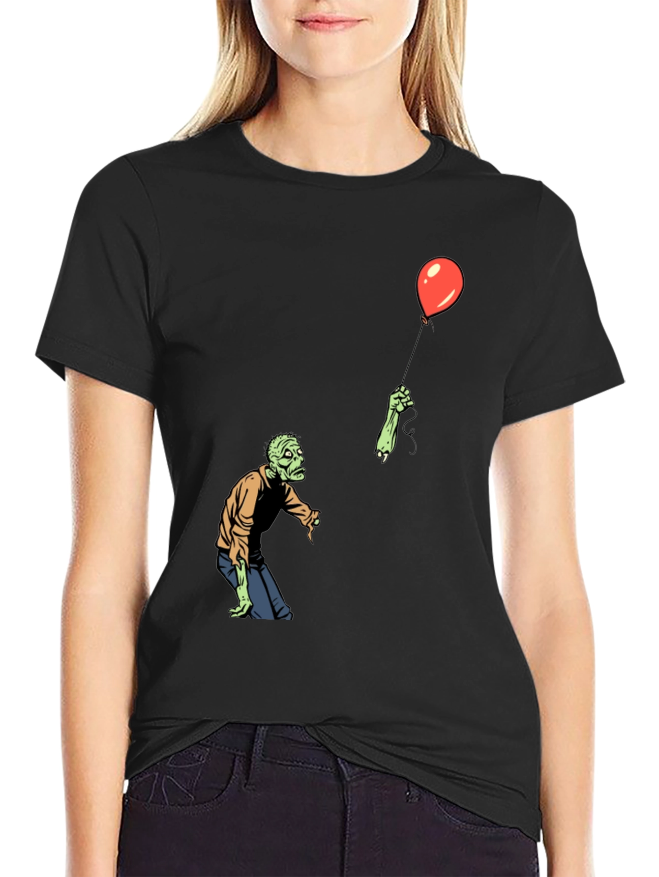 Zombie Balloon Black T-Shirt