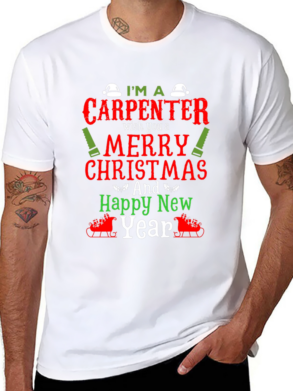Carpenter Christmas Holiday Graphic Tee
