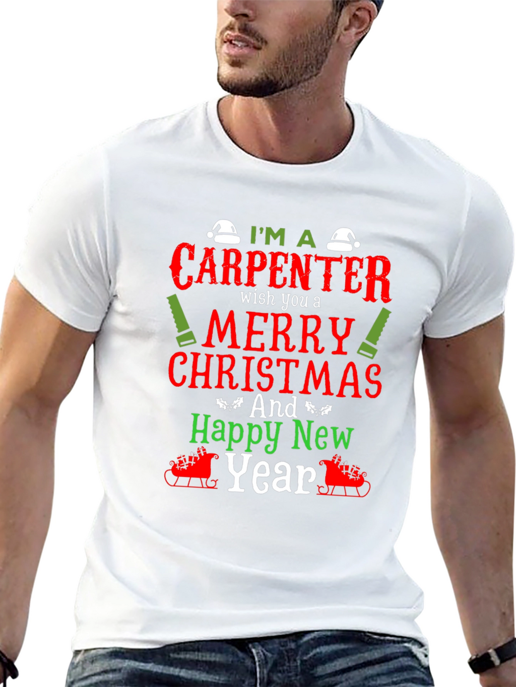 Carpenter Christmas Holiday Graphic Tee