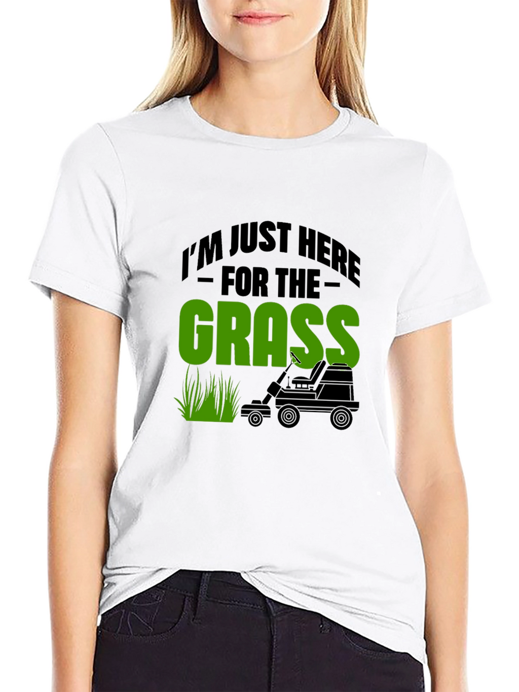 Funny Grass Lawn Mowing Black T-Shirt