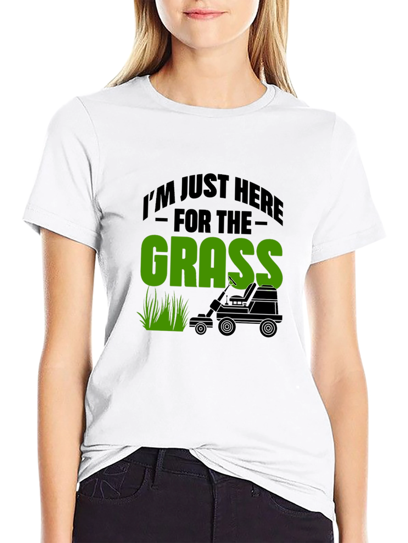 Funny Grass Lawn Mowing Black T-Shirt
