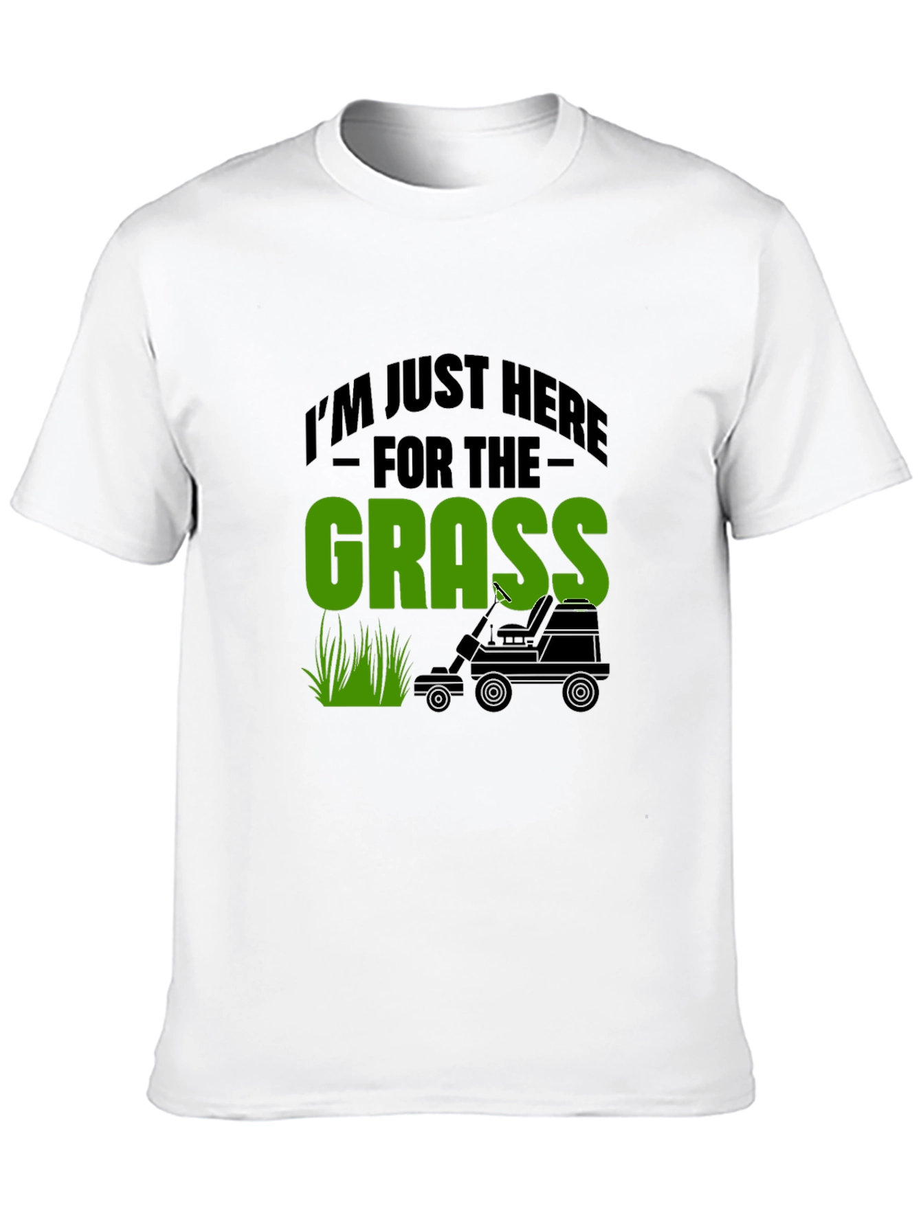 Funny Grass Lawn Mowing Black T-Shirt