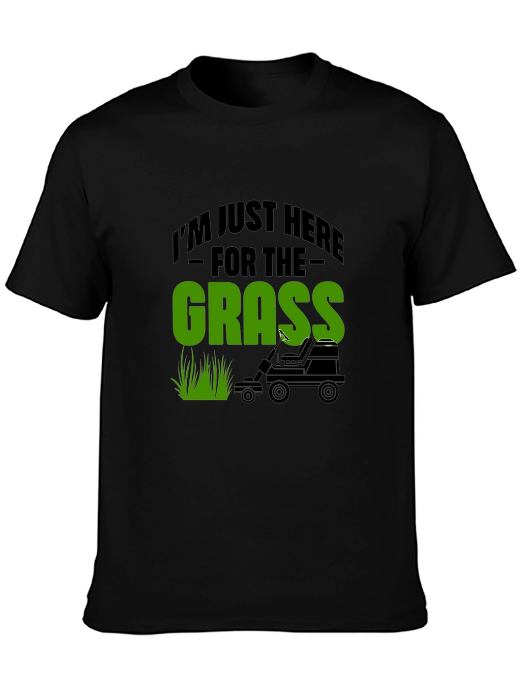 Funny Grass Lawn Mowing Black T-Shirt