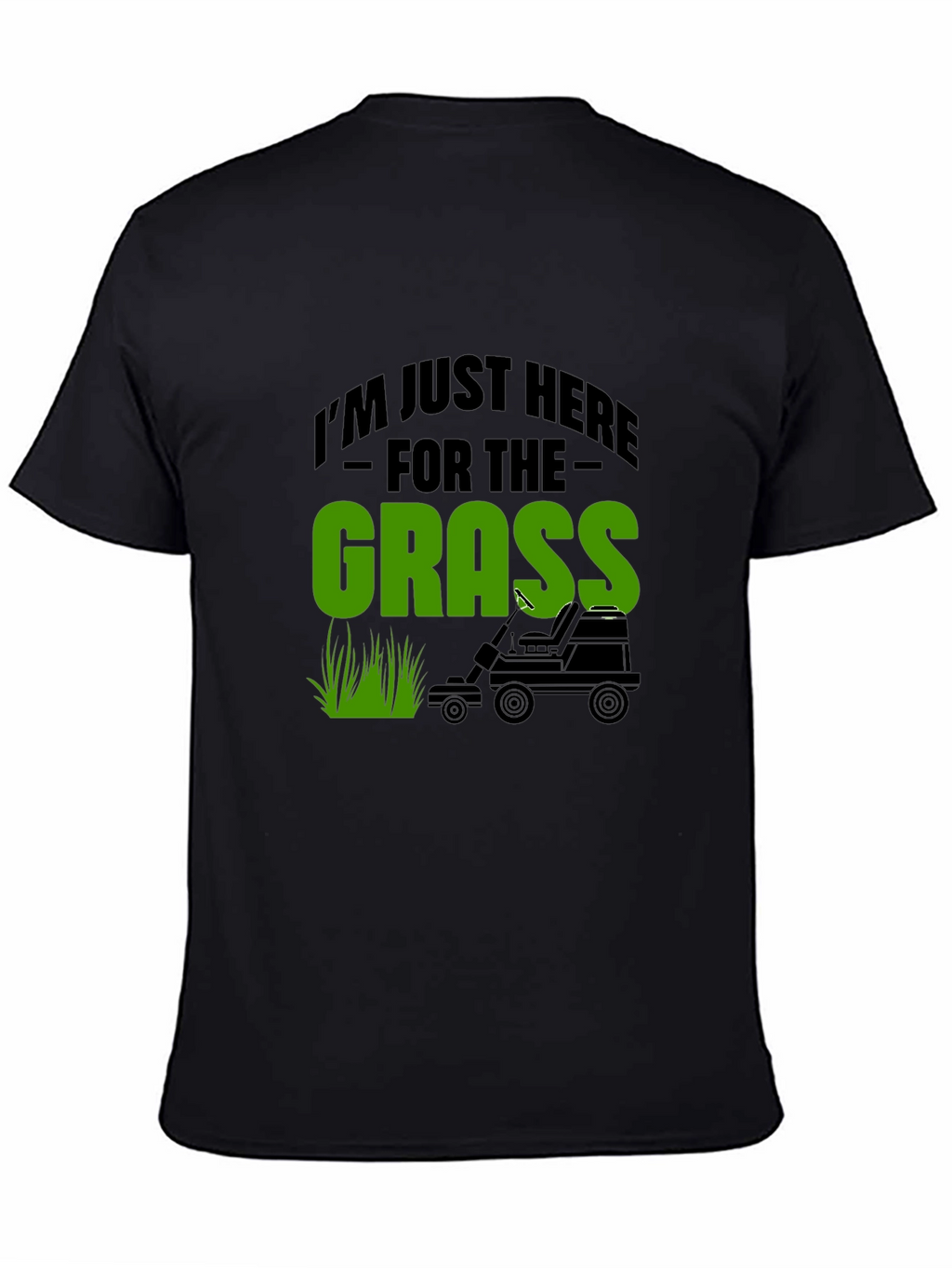 Funny Grass Lawn Mowing Black T-Shirt