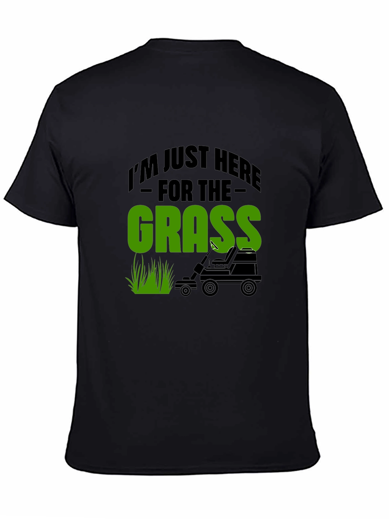 Funny Grass Lawn Mowing Black T-Shirt
