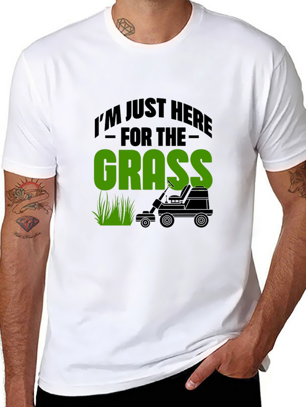 Funny Grass Lawn Mowing Black T-Shirt