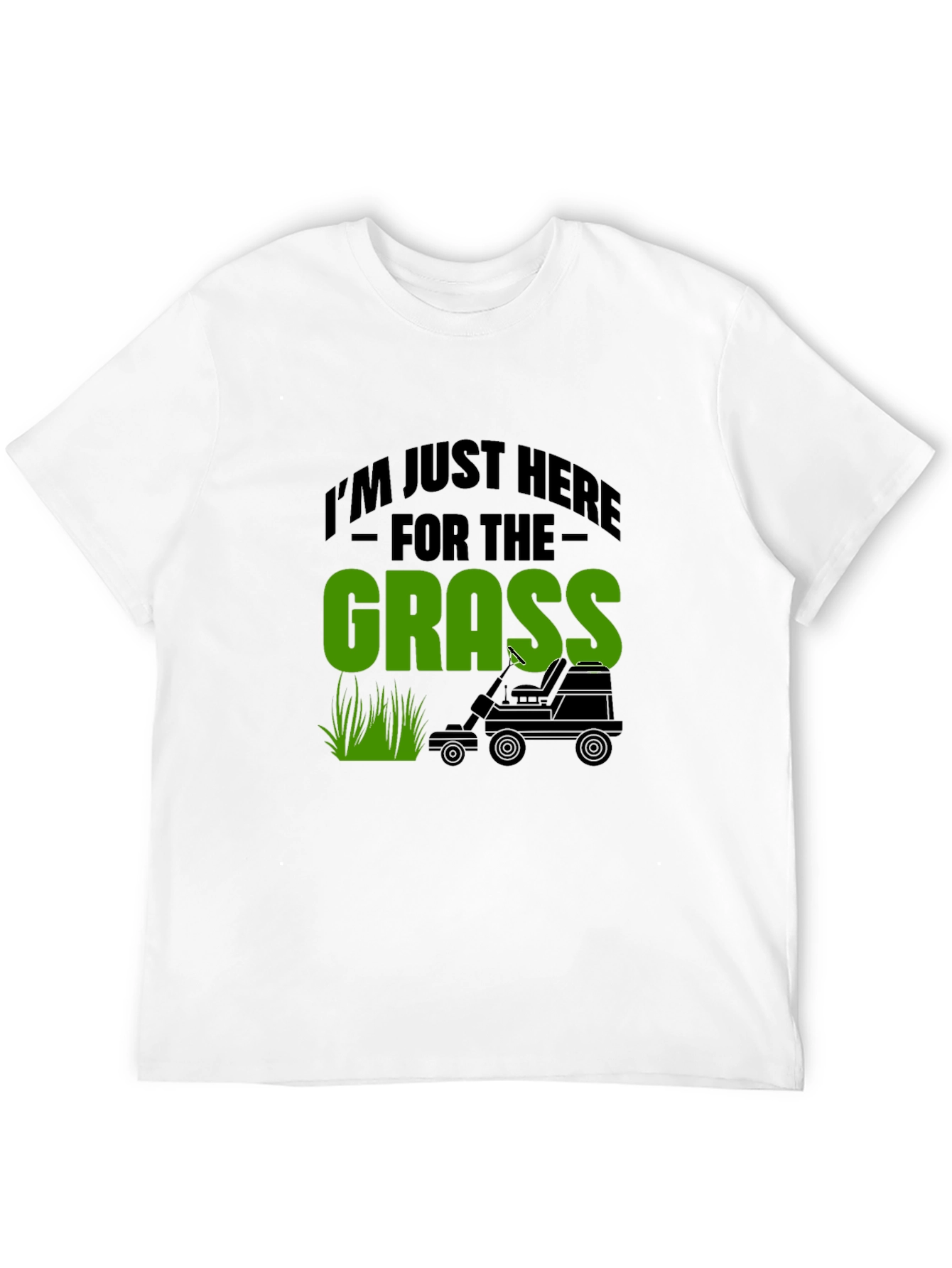 Funny Grass Lawn Mowing Black T-Shirt