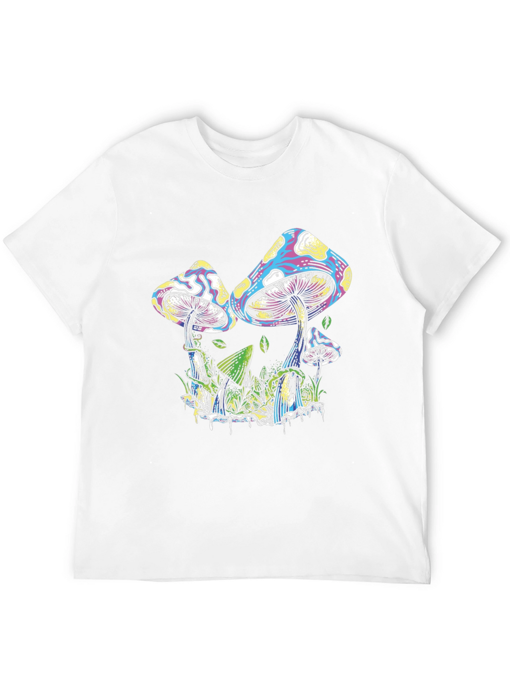 Psychedelic Mushroom Graphic T-Shirt - Black