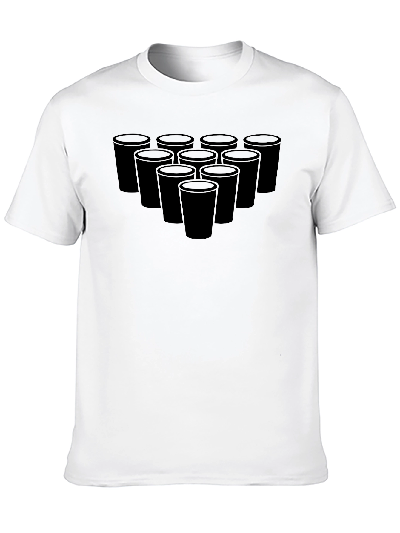 Beer Pong Cups Black T-Shirt