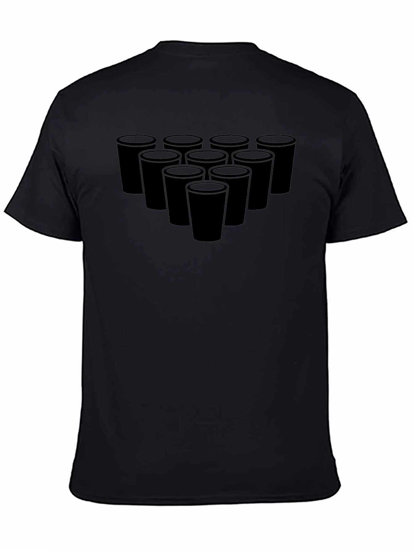 Beer Pong Cups Black T-Shirt