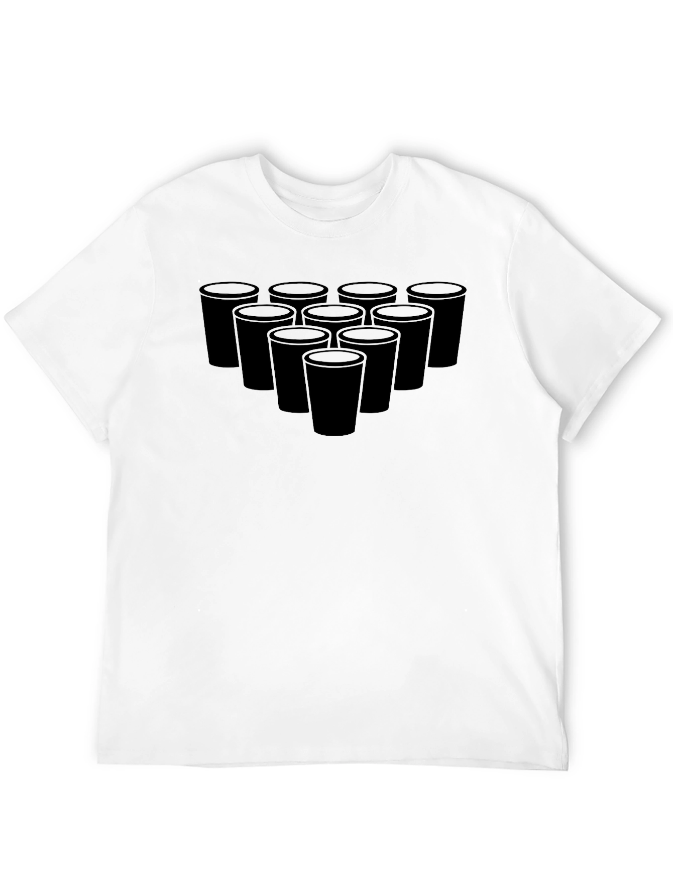 Beer Pong Cups Black T-Shirt