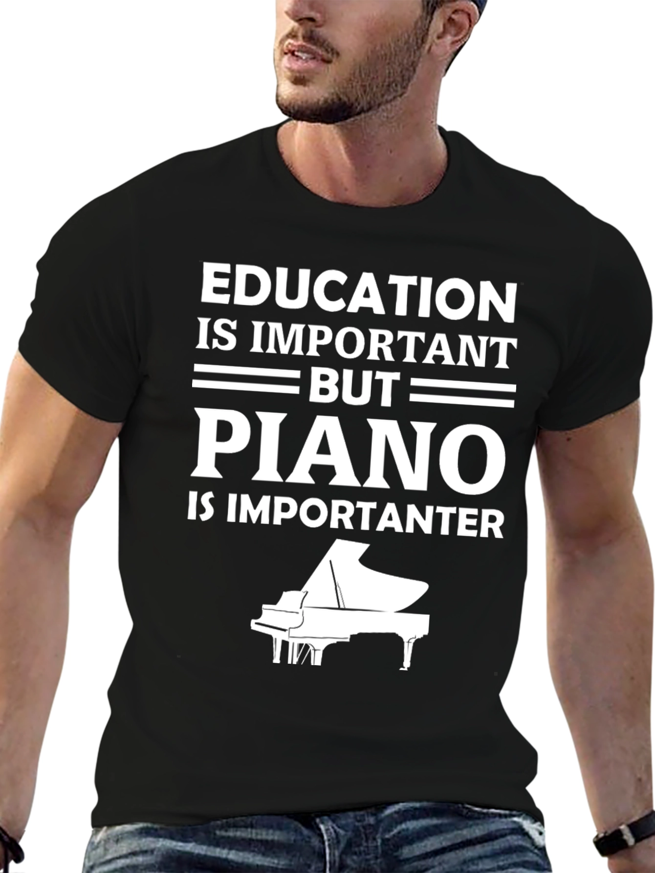 Education vs Piano T-Shirt - Musician Gift