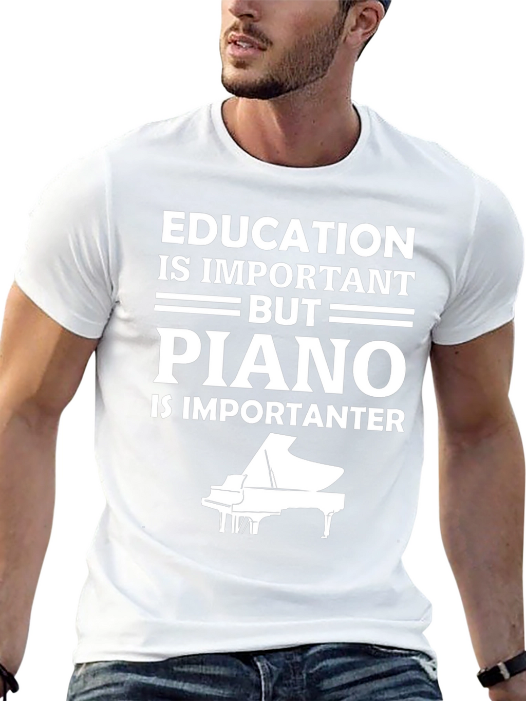 Education vs Piano T-Shirt - Musician Gift