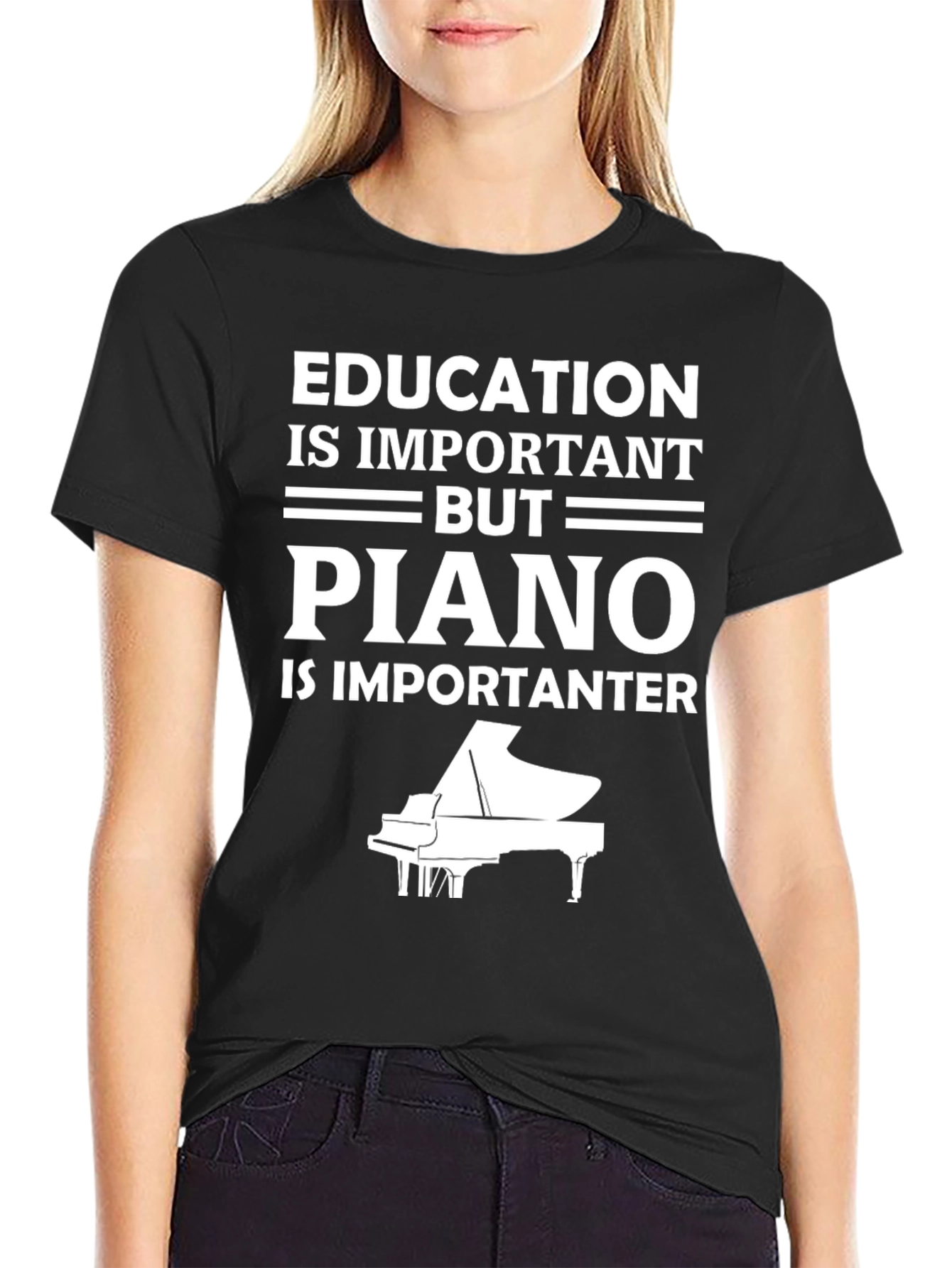 Education vs Piano T-Shirt - Musician Gift