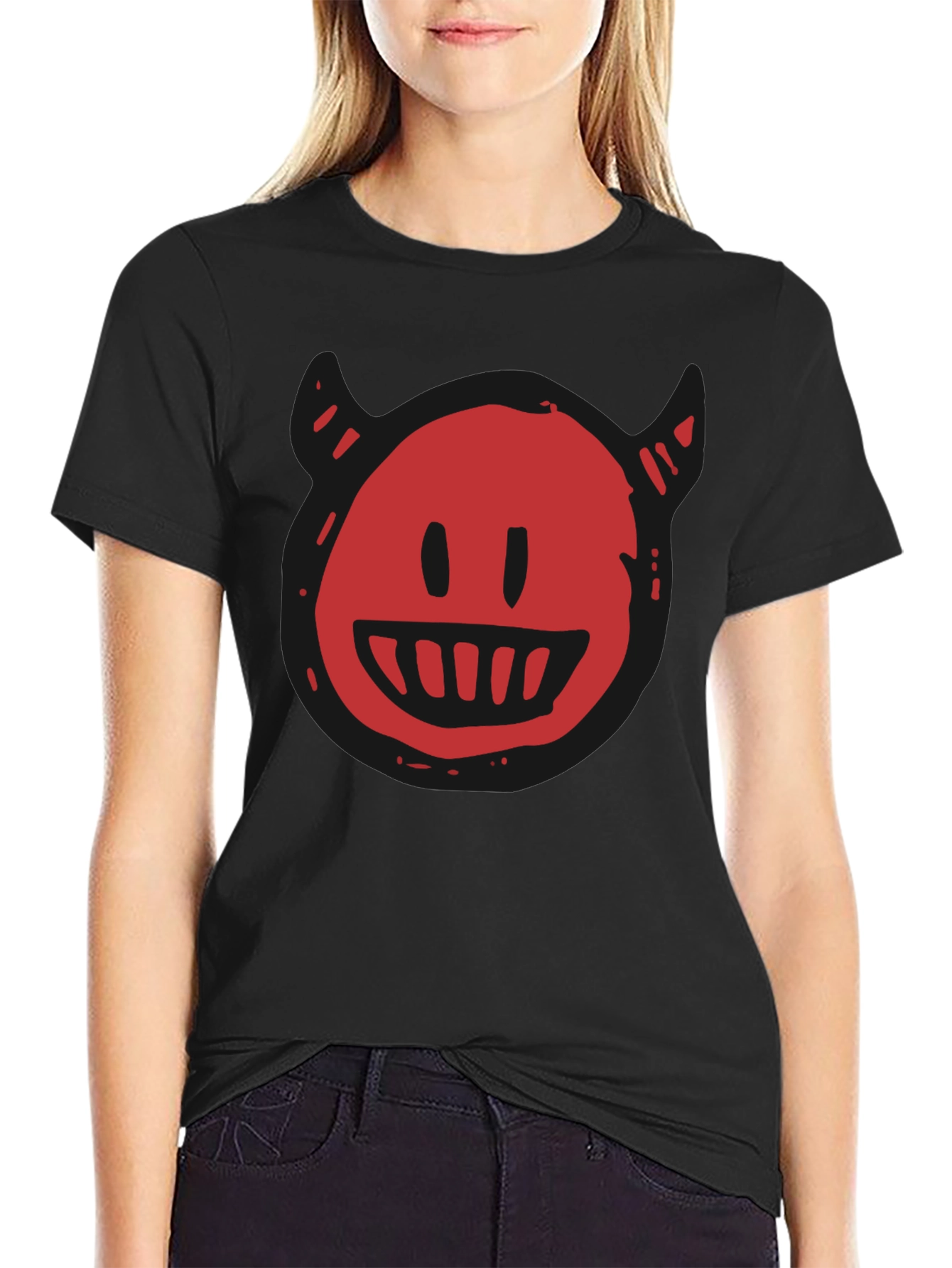 Devil Smiley Graphic T-Shirt - Mens