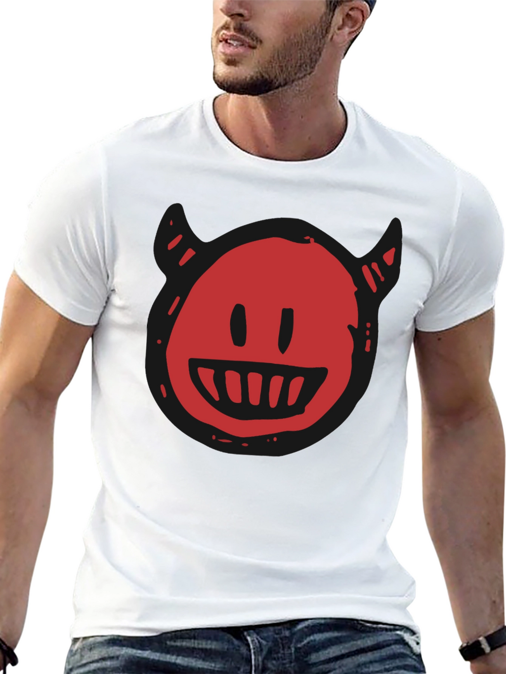 Devil Smiley Graphic T-Shirt - Mens