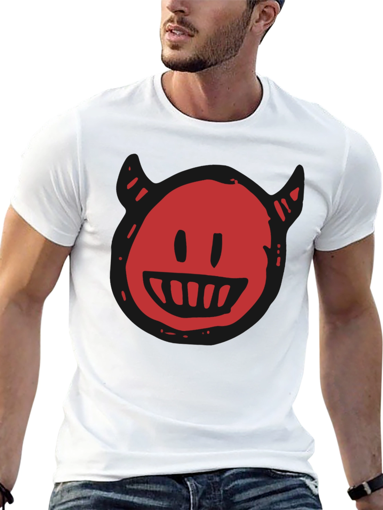 Devil Smiley Graphic T-Shirt - Mens
