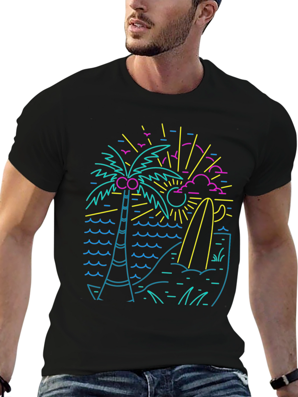 Neon Retro Surf Tee