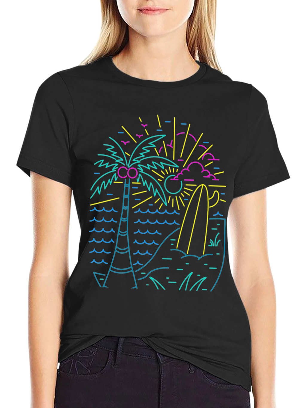 Neon Retro Surf Tee
