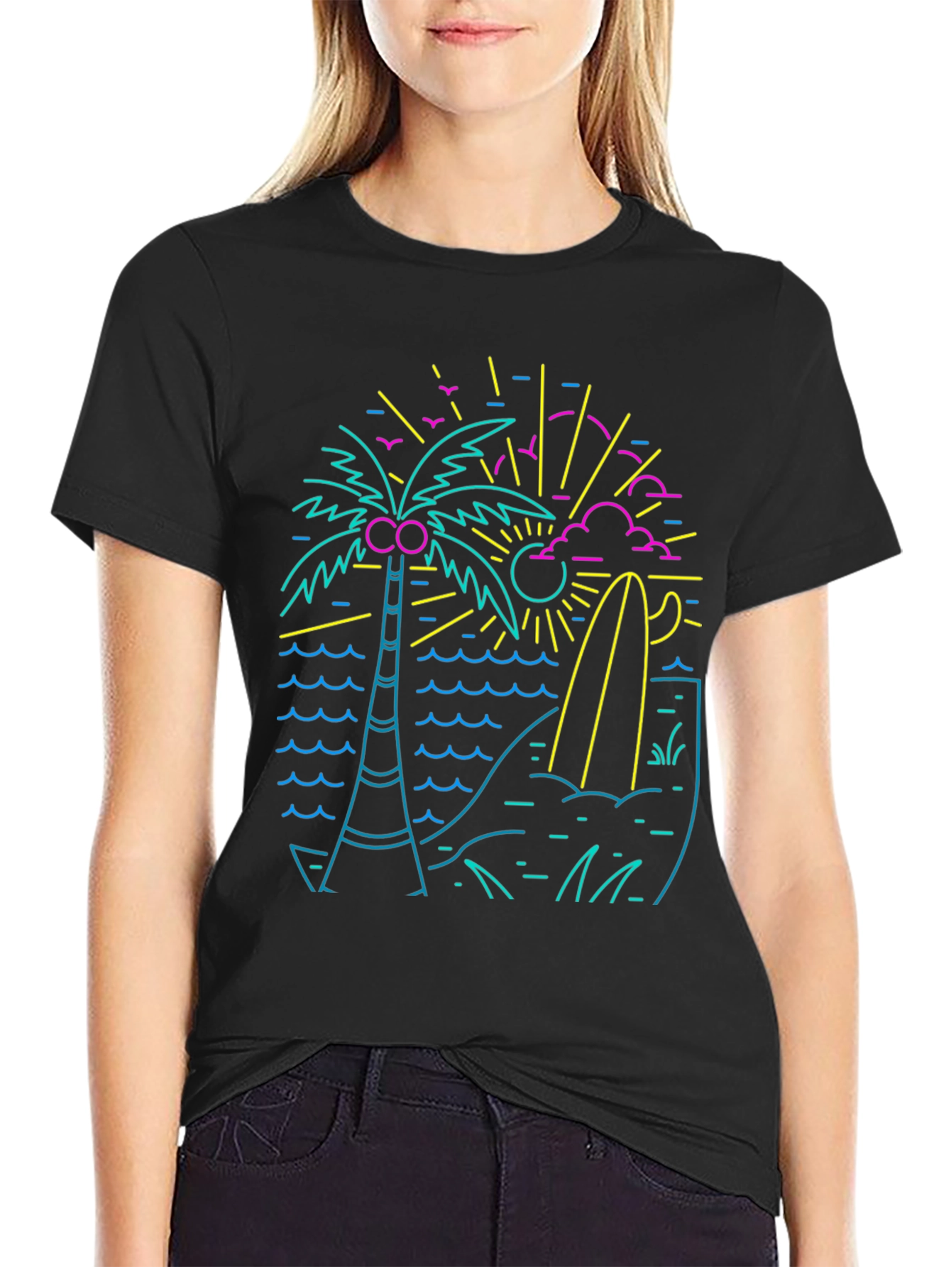 Neon Retro Surf Tee