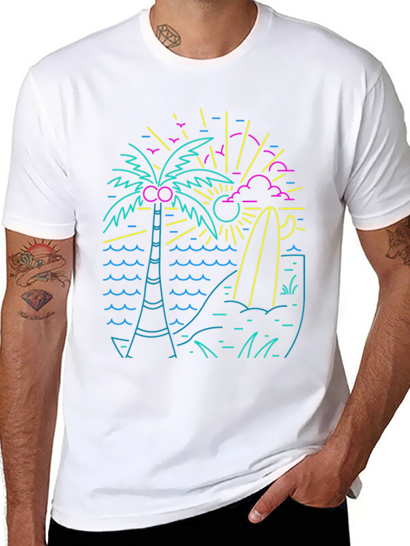 Neon Retro Surf Tee