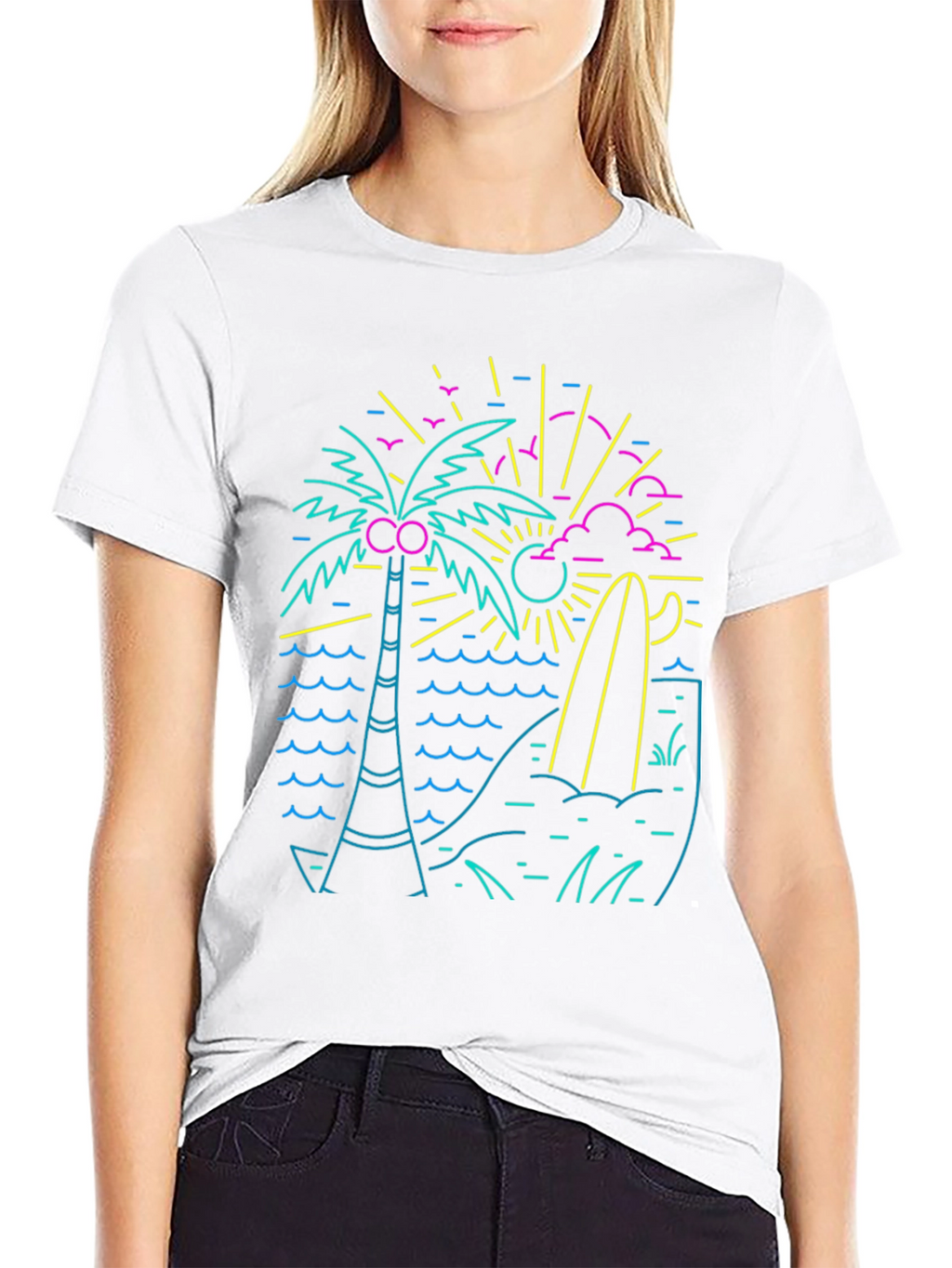 Neon Retro Surf Tee
