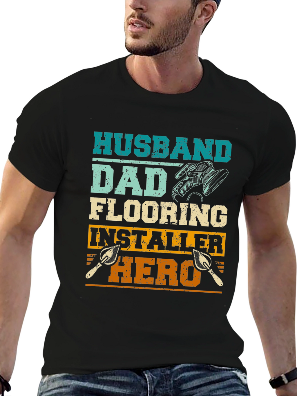 Husband Dad Flooring Installer Hero T-Shirt