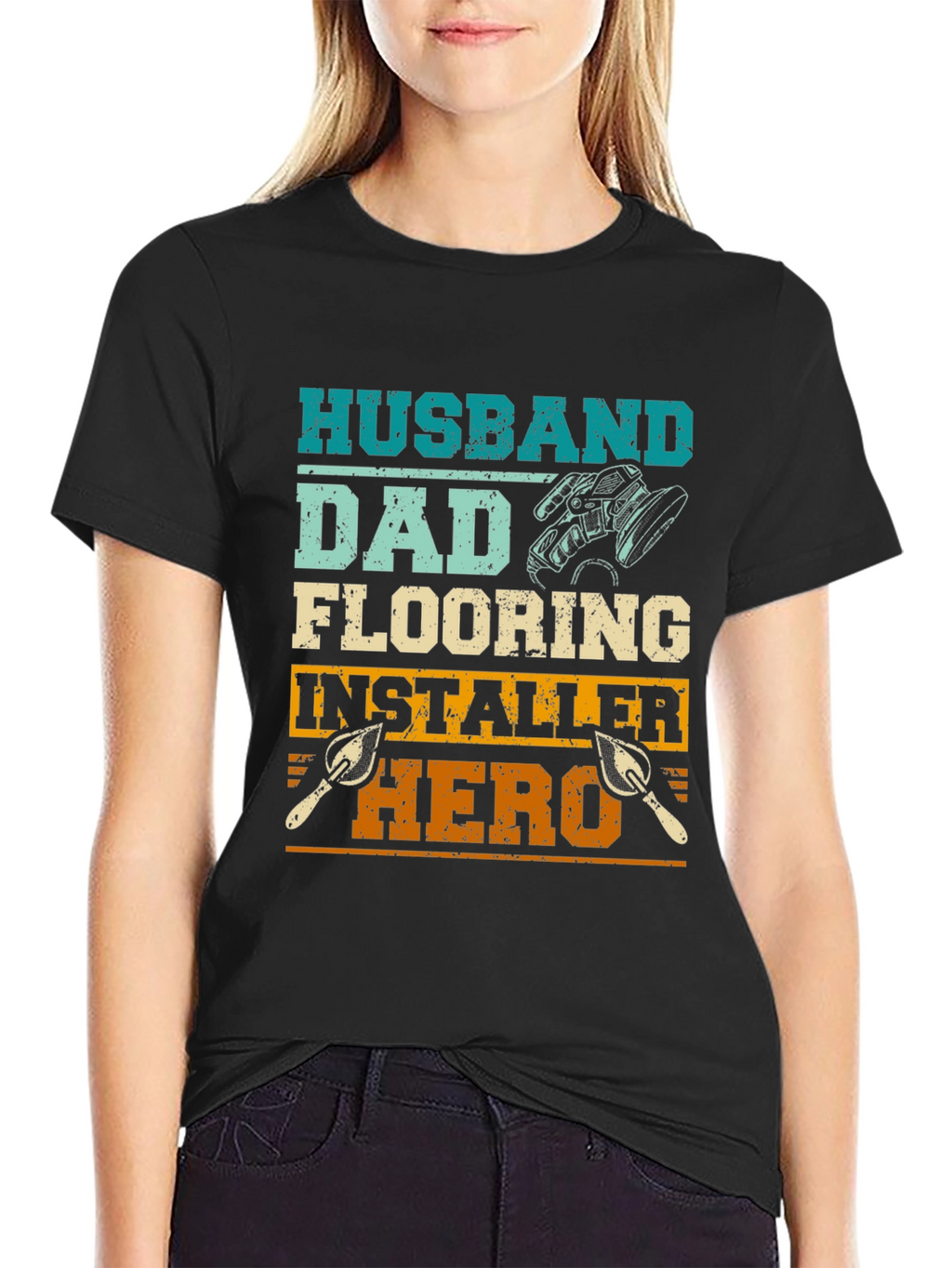 Husband Dad Flooring Installer Hero T-Shirt