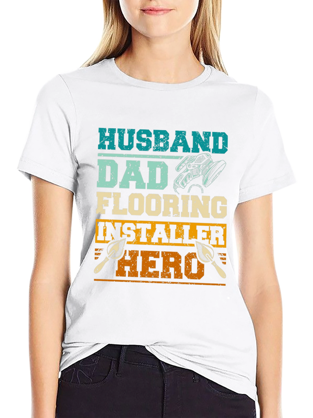 Husband Dad Flooring Installer Hero T-Shirt