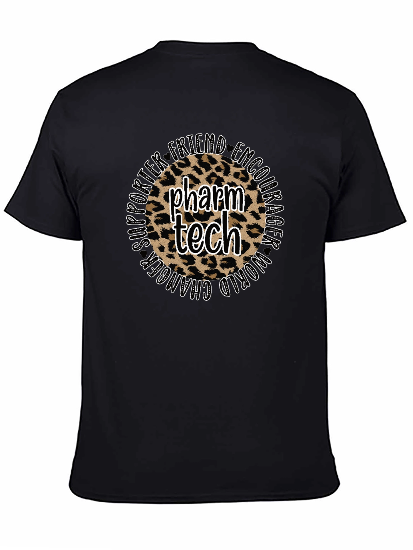 Pharm Tech Leopard Print T-Shirt - Supporter Friend Encourager