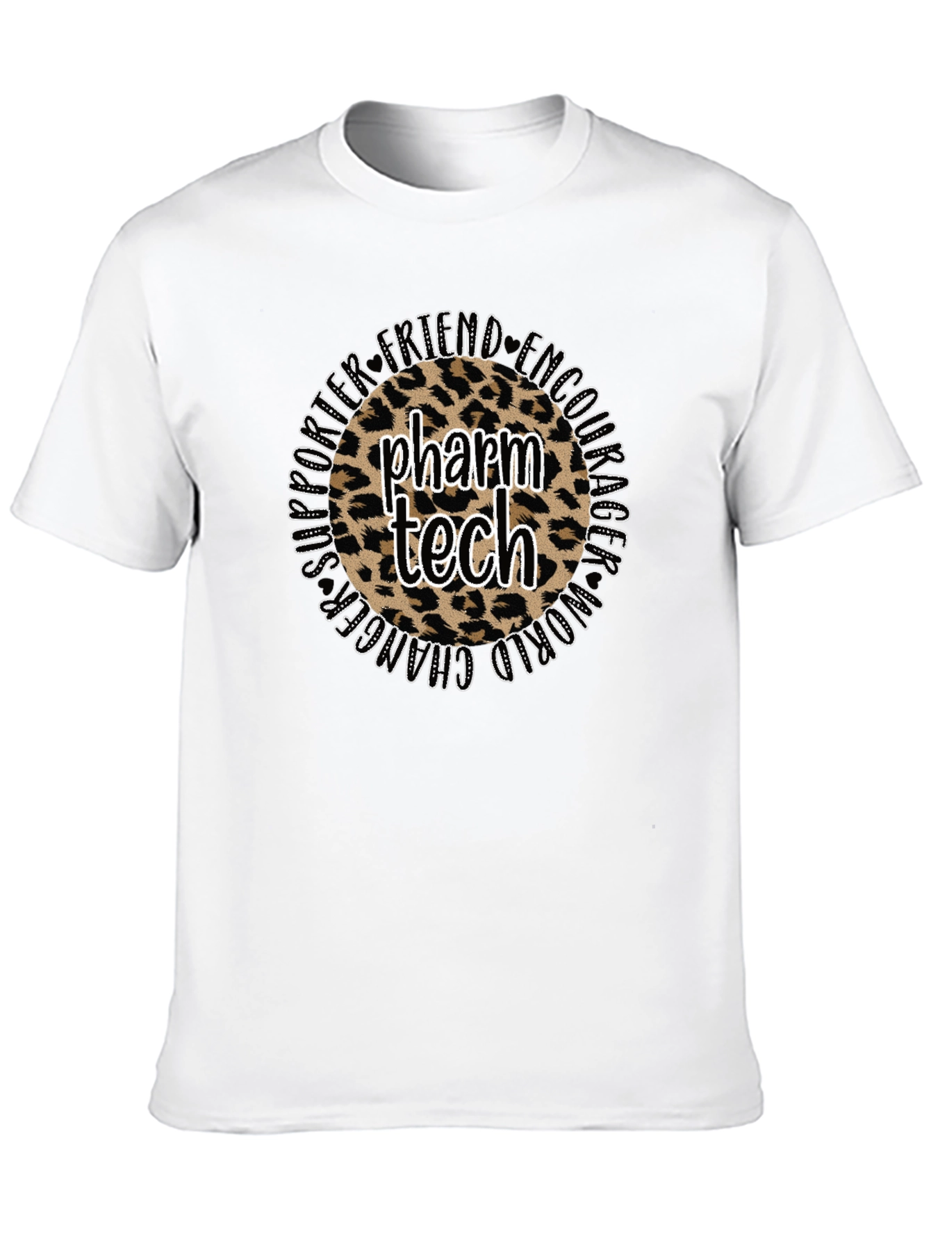 Pharm Tech Leopard Print T-Shirt - Supporter Friend Encourager