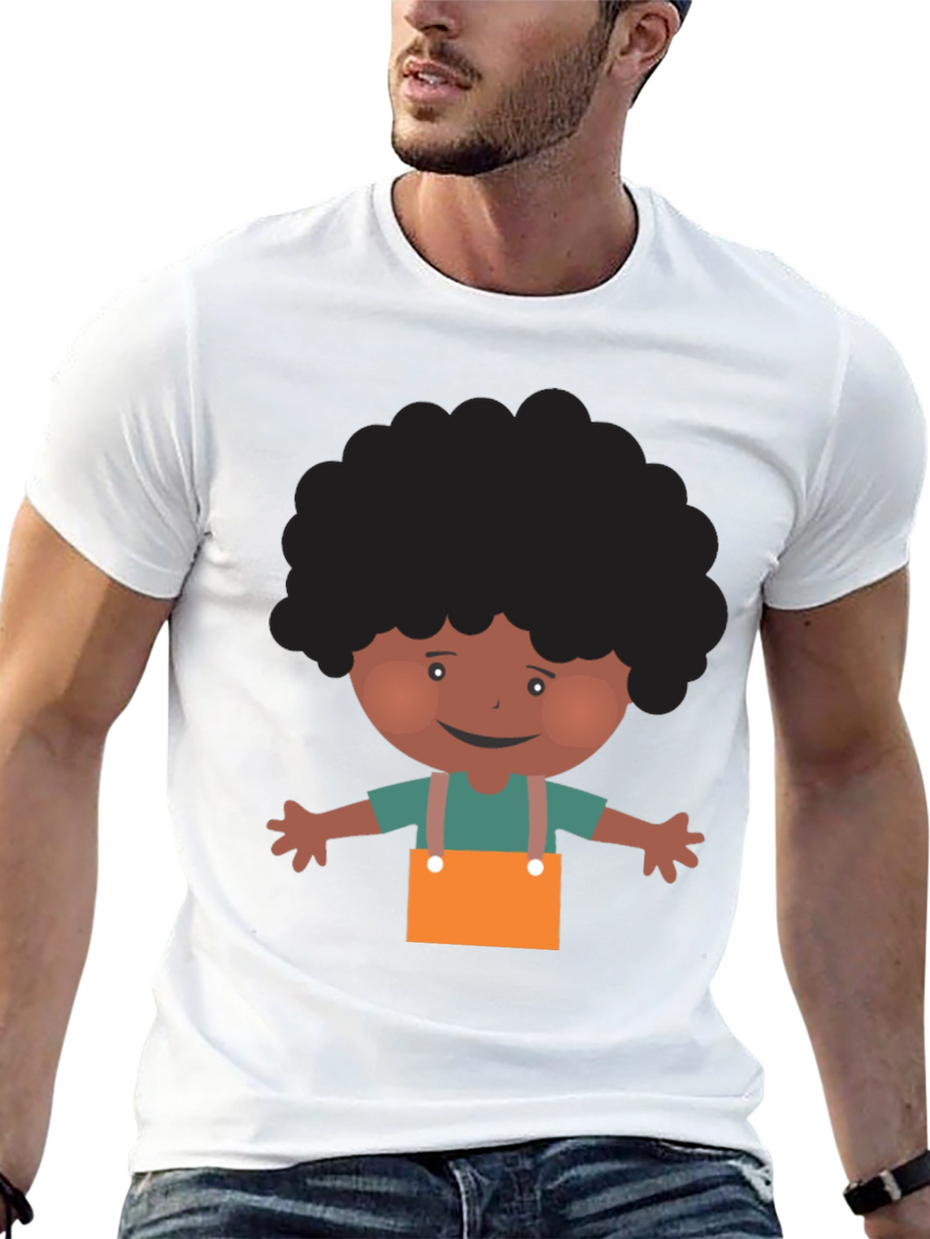 Cartoon Afro Boy T-Shirt