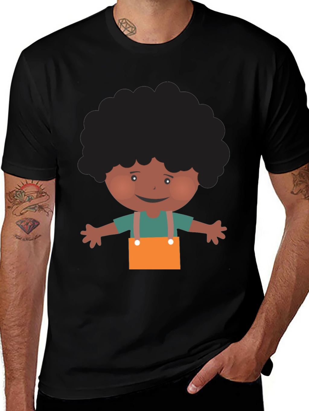 Cartoon Afro Boy T-Shirt