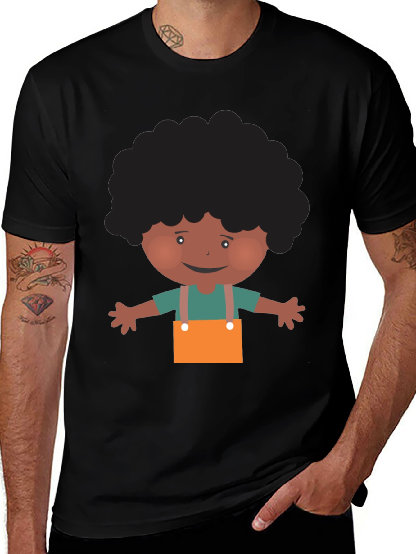 Cartoon Afro Boy T-Shirt
