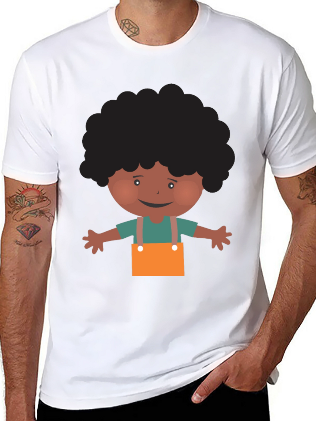 Cartoon Afro Boy T-Shirt