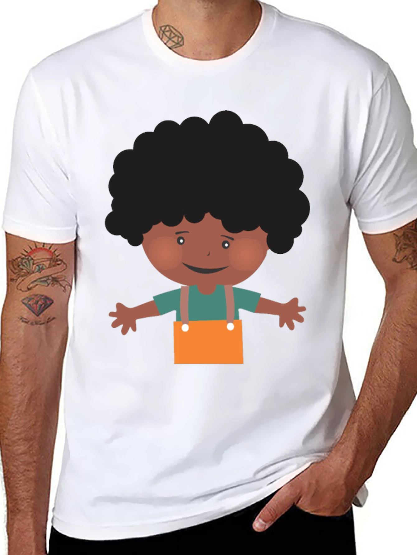 Cartoon Afro Boy T-Shirt
