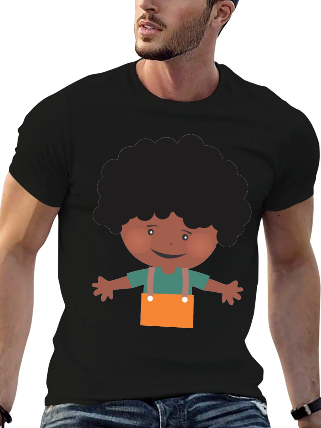 Cartoon Afro Boy T-Shirt