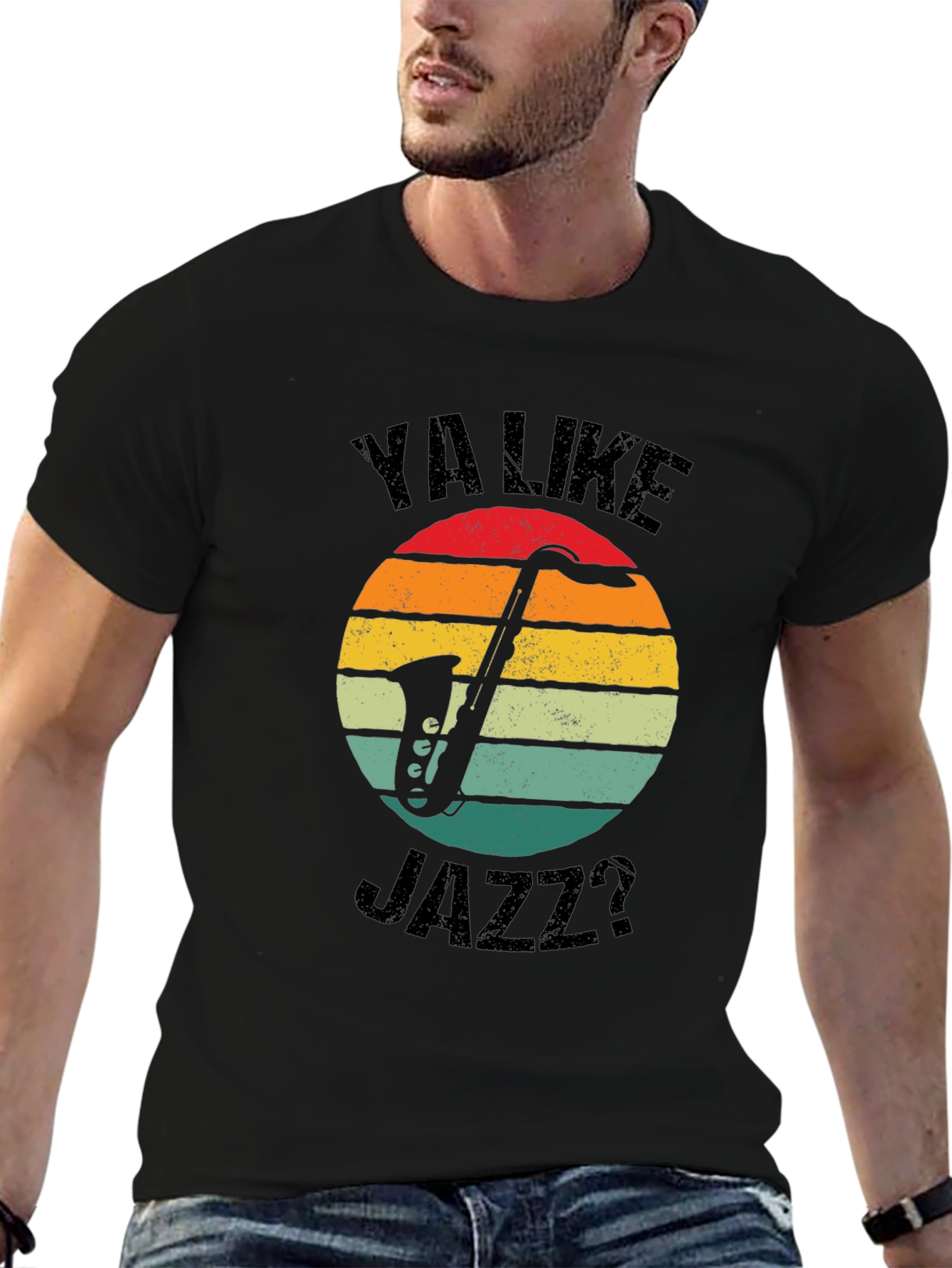 Ya Like Jazz? Graphic T-Shirt - Retro Sunset Design