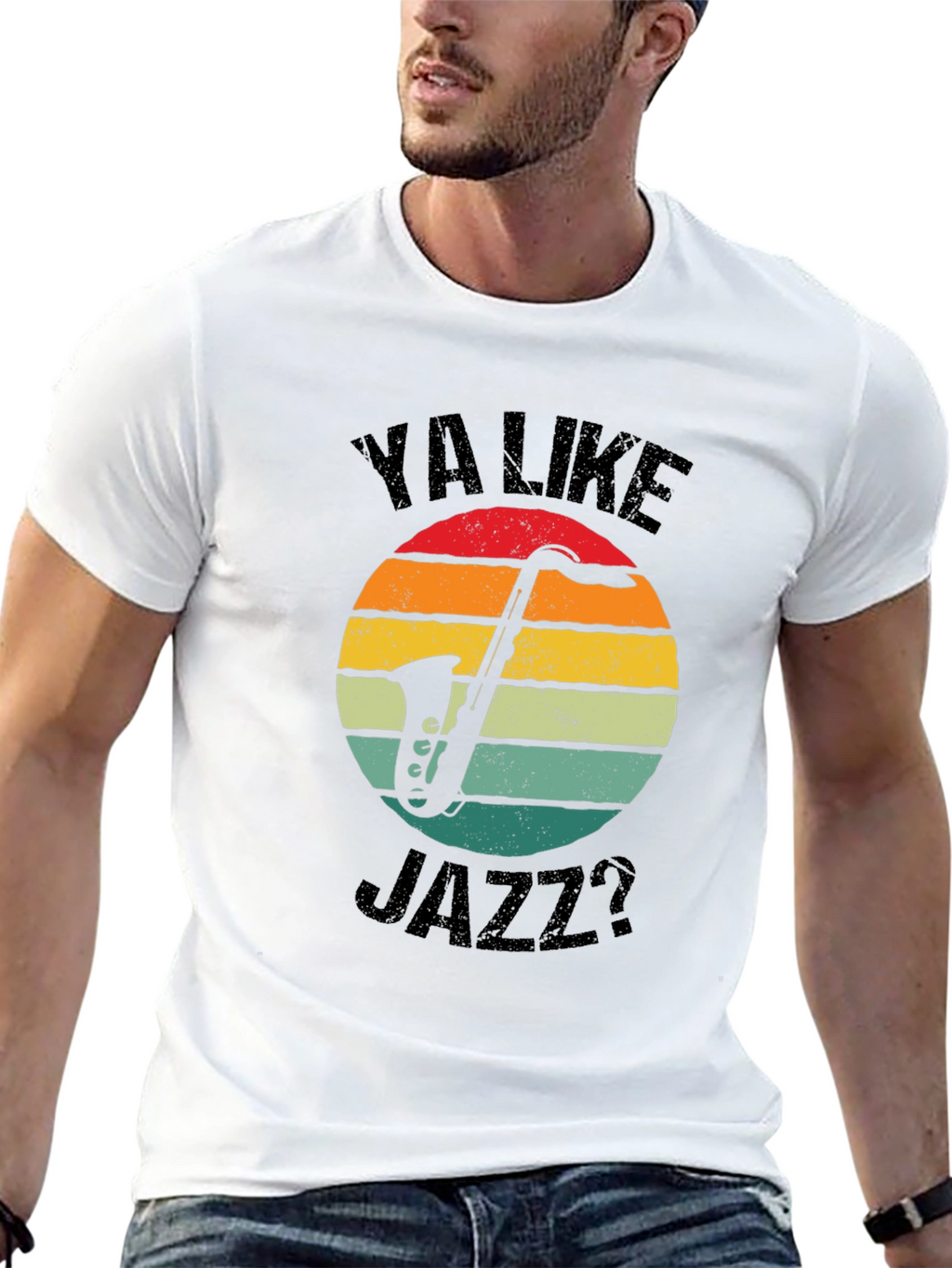 Ya Like Jazz? Graphic T-Shirt - Retro Sunset Design