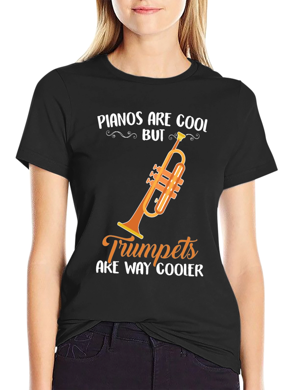 Funny Trumpet Music T-Shirt - Pianos Are Cool But...