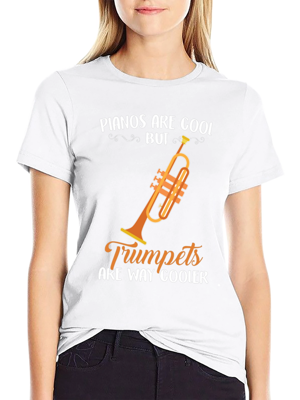 Funny Trumpet Music T-Shirt - Pianos Are Cool But...