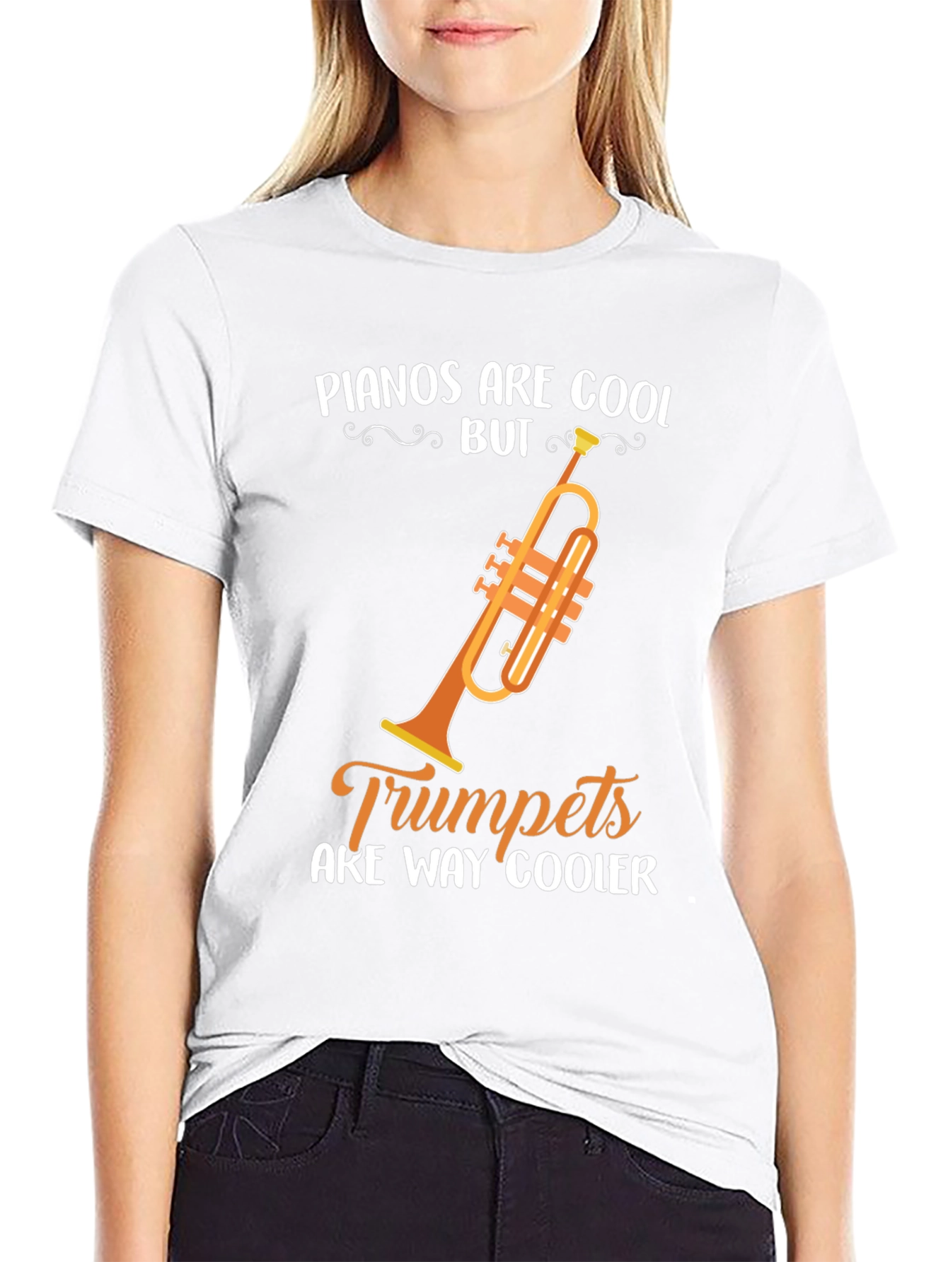 Funny Trumpet Music T-Shirt - Pianos Are Cool But...