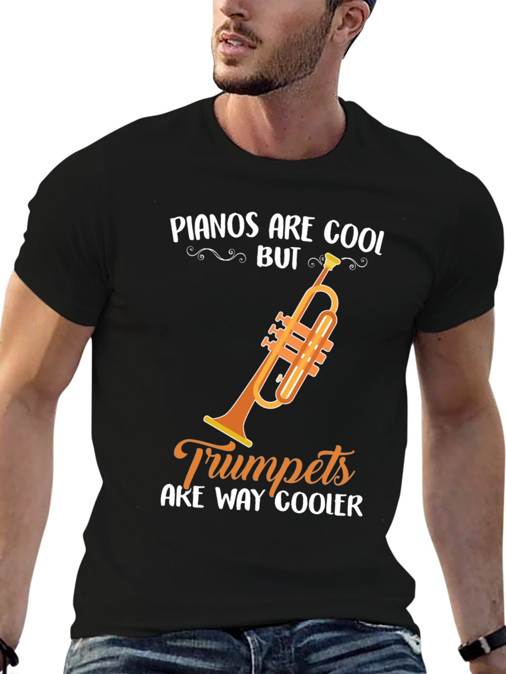 Funny Trumpet Music T-Shirt - Pianos Are Cool But...