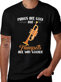 Funny Trumpet Music T-Shirt - Pianos Are Cool But...