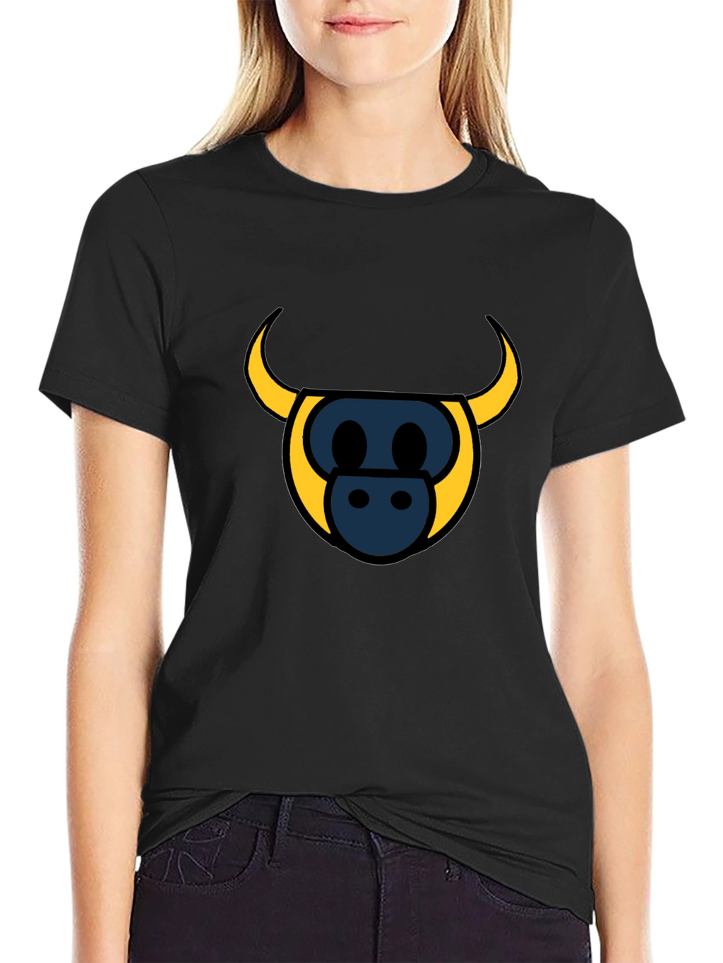 Bull Head Graphic Tee - Stylish Black T-Shirt