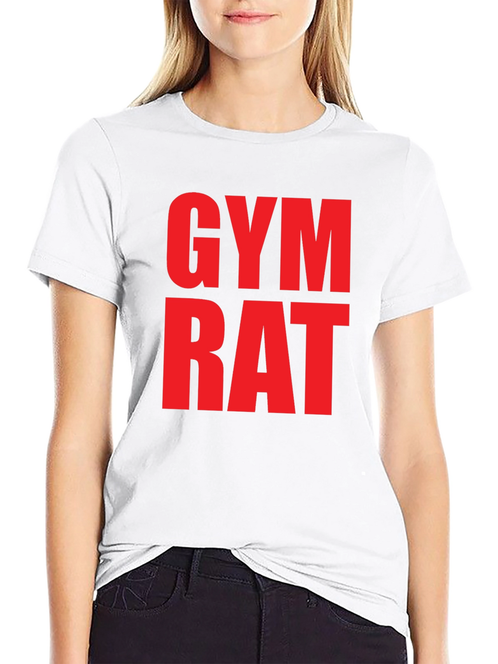 Gym Rat T-Shirt: Bold Red Graphic Tee