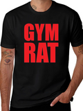 Gym Rat T-Shirt: Bold Red Graphic Tee