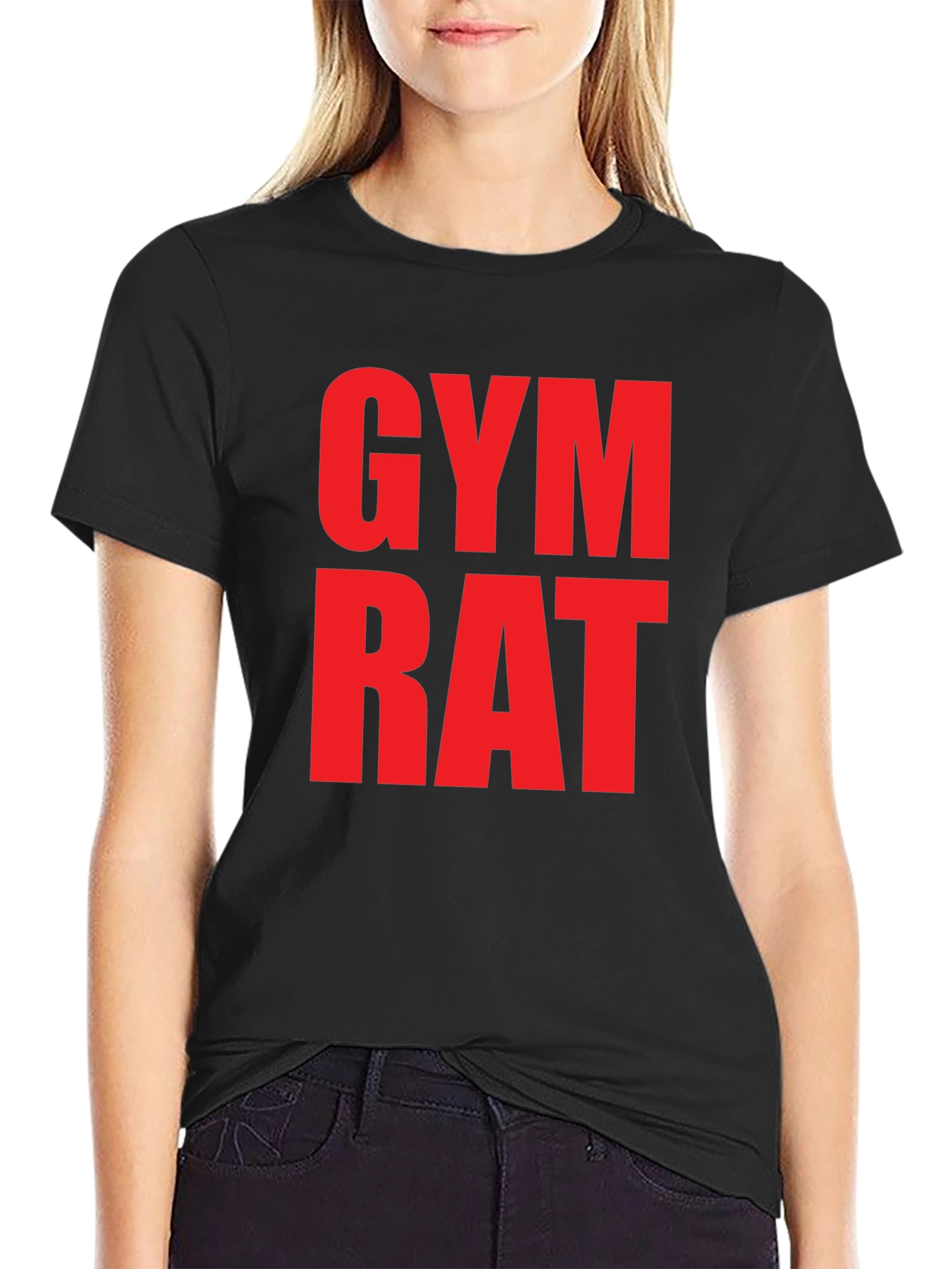 Gym Rat T-Shirt: Bold Red Graphic Tee
