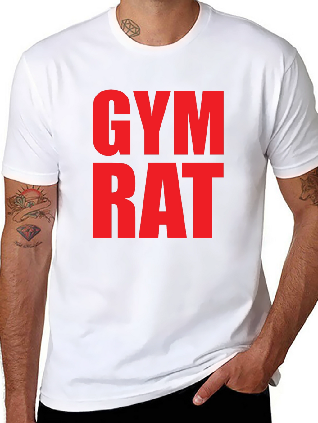 Gym Rat T-Shirt: Bold Red Graphic Tee