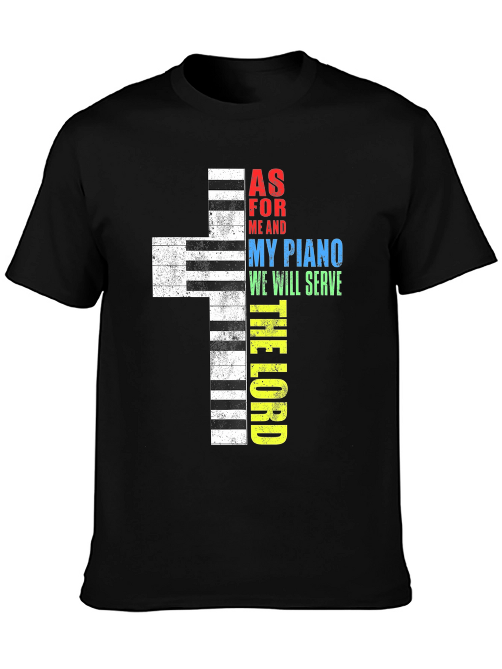 Piano Cross Graphic Tee - Religious T-Shirt